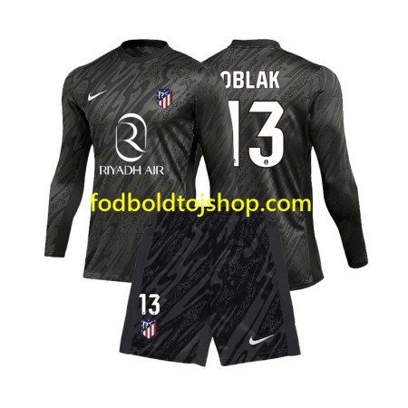 Atlético Madrid Jan Oblak 13 Målmand Børn Hjemme Fodboldsæt 2024-25 L/S (+ Korte bukser)
